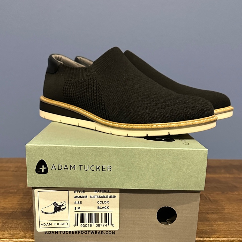 Adam Tucker Women's Black Slip-On Loafers